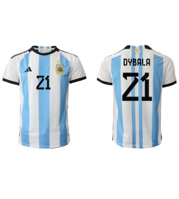 Argentina Paulo Dybala #21 Hjemmedrakt VM 2022 Kortermet